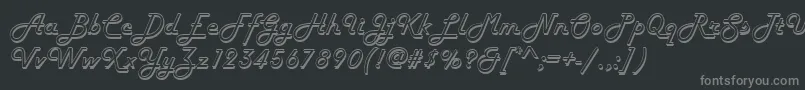 フォントHarlowd – 黒い背景に灰色の文字