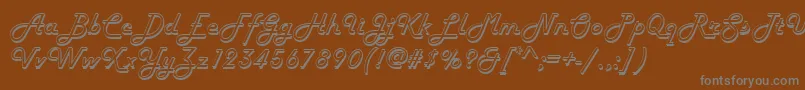 フォントHarlowd – 茶色の背景に灰色の文字