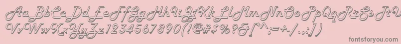 Harlowd-Schriftart – Graue Schriften auf rosa Hintergrund