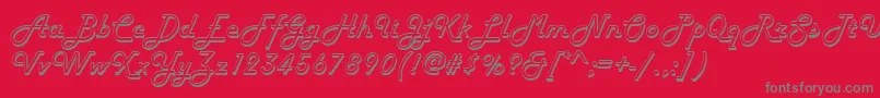 Harlowd Font – Gray Fonts on Red Background