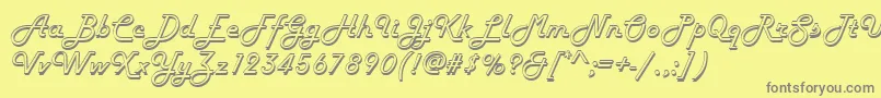Harlowd Font – Gray Fonts on Yellow Background