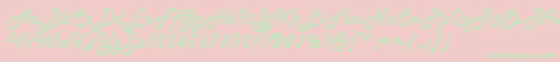 Harlowd Font – Green Fonts on Pink Background