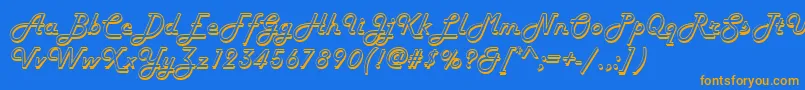 Harlowd Font – Orange Fonts on Blue Background
