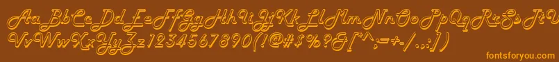 Harlowd Font – Orange Fonts on Brown Background