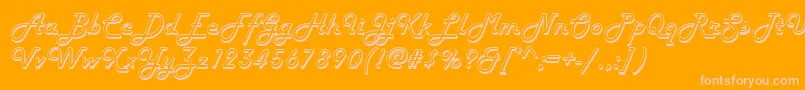 Harlowd-Schriftart – Rosa Schriften auf orangefarbenem Hintergrund