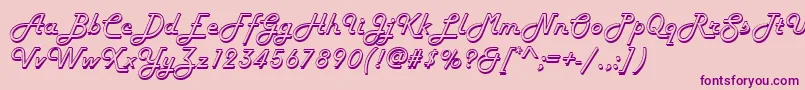 フォントHarlowd – ピンクの背景に紫のフォント