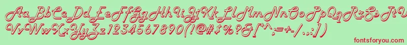 Harlowd Font – Red Fonts on Green Background