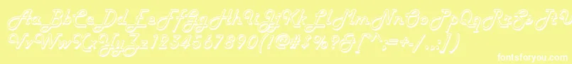 Harlowd Font – White Fonts on Yellow Background