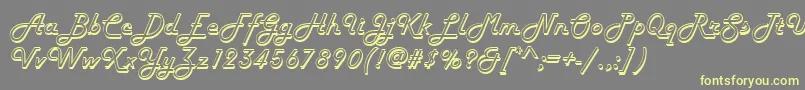Harlowd-fontti – keltaiset fontit harmaalla taustalla