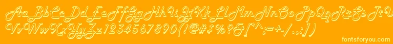 Harlowd-Schriftart – Gelbe Schriften auf orangefarbenem Hintergrund
