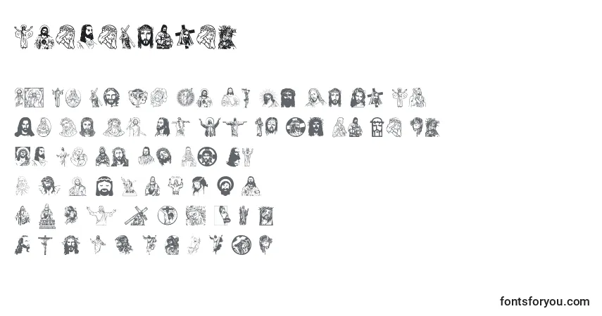 Шрифт JesusChrist – алфавит, цифры, специальные символы