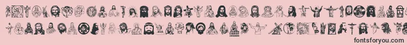 フォントJesusChrist – ピンクの背景に黒い文字