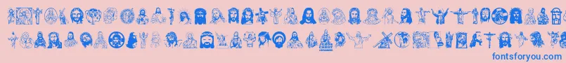 JesusChrist Font – Blue Fonts on Pink Background