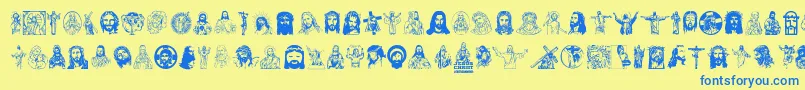JesusChrist Font – Blue Fonts on Yellow Background