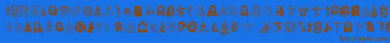 Шрифт JesusChrist – коричневые шрифты на синем фоне