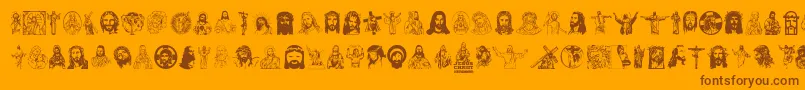 JesusChrist Font – Brown Fonts on Orange Background