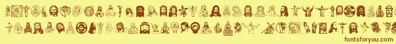 JesusChrist Font – Brown Fonts on Yellow Background