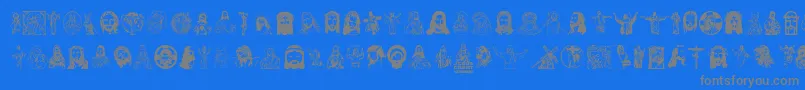 JesusChrist-Schriftart – Graue Schriften auf blauem Hintergrund