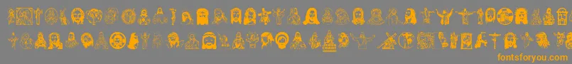 JesusChrist Font – Orange Fonts on Gray Background