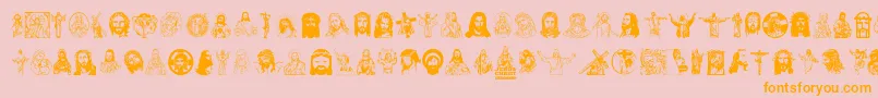 JesusChrist Font – Orange Fonts on Pink Background