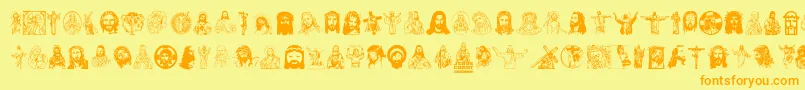 JesusChrist Font – Orange Fonts on Yellow Background