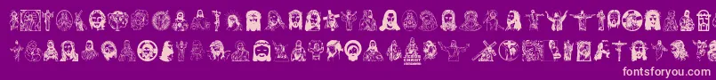 fuente JesusChrist – Fuentes Rosadas Sobre Fondo Morado