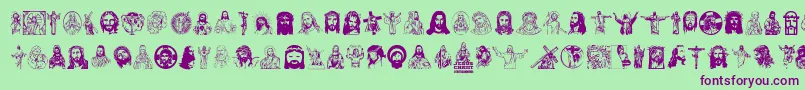 JesusChrist Font – Purple Fonts on Green Background