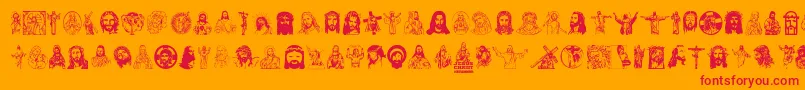 JesusChrist Font – Red Fonts on Orange Background