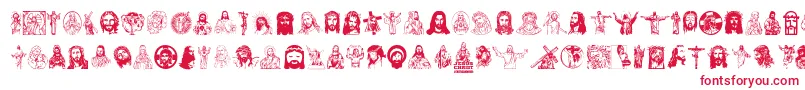 JesusChrist Font – Red Fonts on White Background