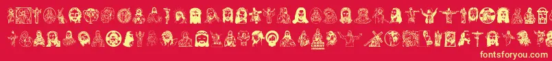 JesusChrist Font – Yellow Fonts on Red Background