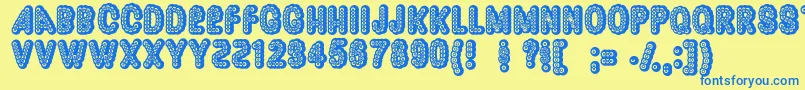 Dazzler Font – Blue Fonts on Yellow Background