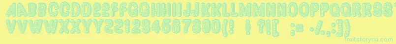 Dazzler Font – Green Fonts on Yellow Background