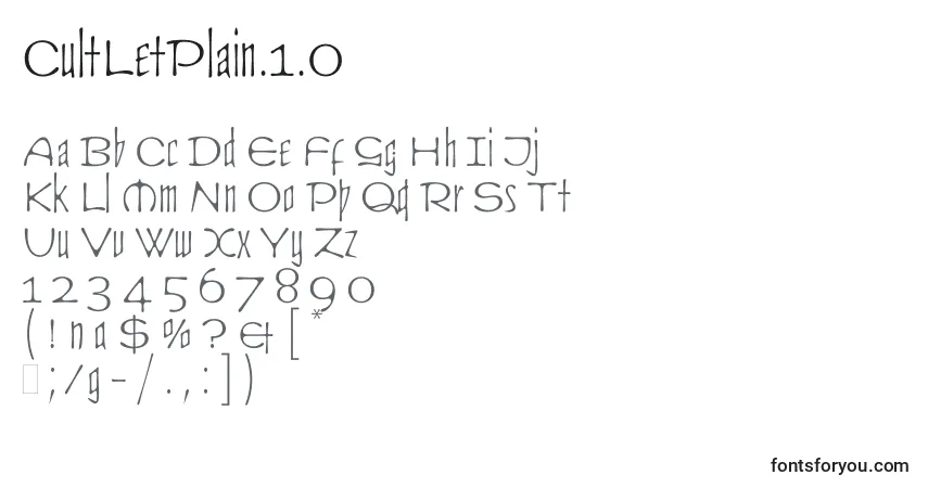 Schriftart CultLetPlain.1.0 – Alphabet, Zahlen, spezielle Symbole