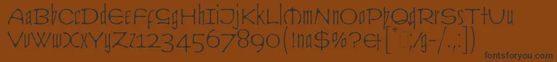 フォントCultLetPlain.1.0 – 黒い文字が茶色の背景にあります