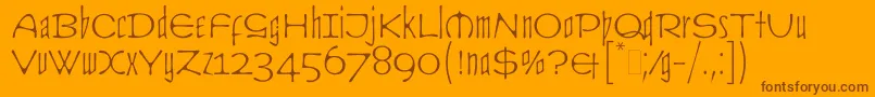 Fonte CultLetPlain.1.0 – fontes marrons em um fundo laranja