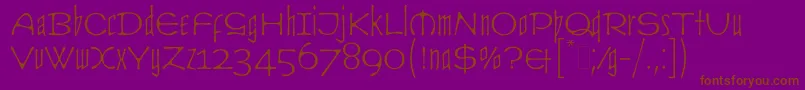 CultLetPlain.1.0-Schriftart – Braune Schriften auf violettem Hintergrund