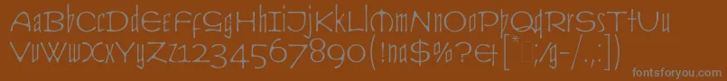 フォントCultLetPlain.1.0 – 茶色の背景に灰色の文字