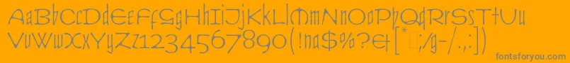 フォントCultLetPlain.1.0 – オレンジの背景に灰色の文字