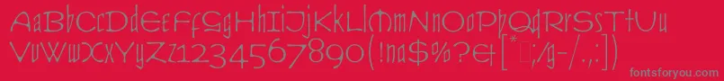 フォントCultLetPlain.1.0 – 赤い背景に灰色の文字