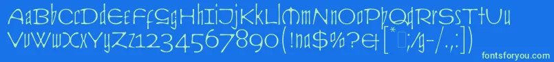 Fonte CultLetPlain.1.0 – fontes verdes em um fundo azul