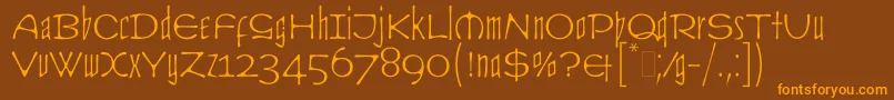CultLetPlain.1.0 Font – Orange Fonts on Brown Background
