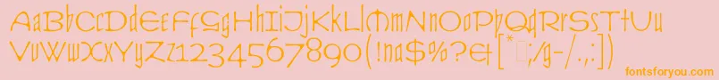 CultLetPlain.1.0-Schriftart – Orangefarbene Schriften auf rosa Hintergrund