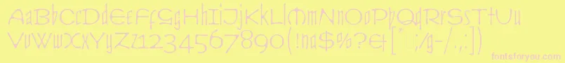 CultLetPlain.1.0 Font – Pink Fonts on Yellow Background