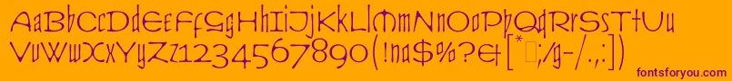 Шрифт CultLetPlain.1.0 – фиолетовые шрифты на оранжевом фоне