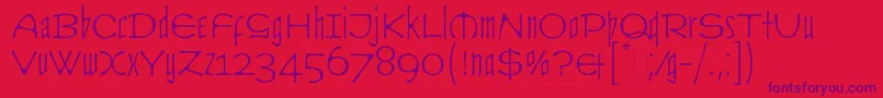 フォントCultLetPlain.1.0 – 赤い背景に紫のフォント