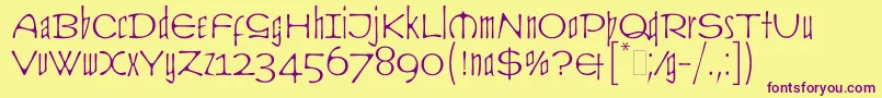 CultLetPlain.1.0 Font – Purple Fonts on Yellow Background
