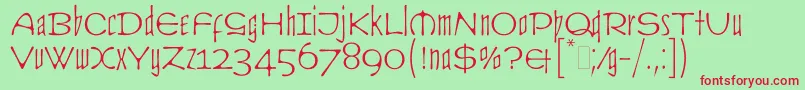 CultLetPlain.1.0 Font – Red Fonts on Green Background