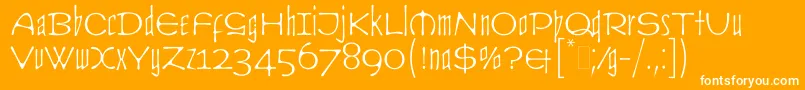 Шрифт CultLetPlain.1.0 – белые шрифты на оранжевом фоне
