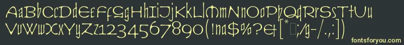 フォントCultLetPlain.1.0 – 黒い背景に黄色の文字