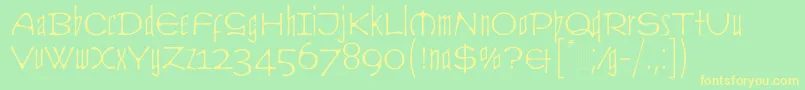 Fonte CultLetPlain.1.0 – fontes amarelas em um fundo verde